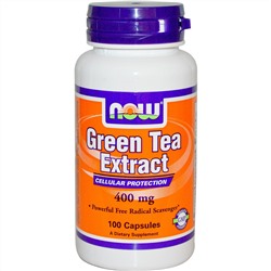 Now Foods, Экстракт зеленого чая, 400 мг, 100 капсул