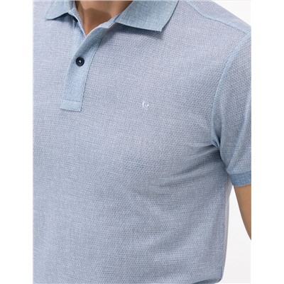 Mavi Slim Fit Dokulu Polo Yaka Tişört