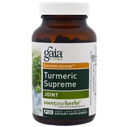 Gaia Herbs, Turmeric Supreme, суставы, 120 вегетерианских жидких фитокапсул