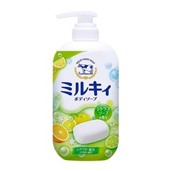 Жидкое мыло для тела COW Milky гипоаллергенное аромат лимона и апельсина натуральное бутылка-дозатор 550 мл