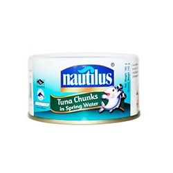 Консервированные ломтики тунца в минеральной воде Tuna Chunk In Spring Water от Nautilus 185 гр / Nautilus Tuna Steak In Oil 185 g