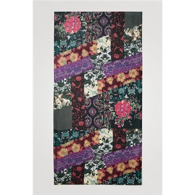 Foulard rectangular patch floral