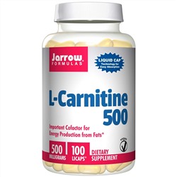 Jarrow Formulas, L-карнитин, 500 мг, 100 капсул с жидкостью