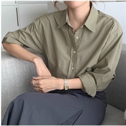 Корейская шикарная осенняя простая универсальная однобортная рубашка с лацканами