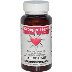 Kroeger Herb Co, Забота о щитовидной железе, 100 вегетарианских капсул