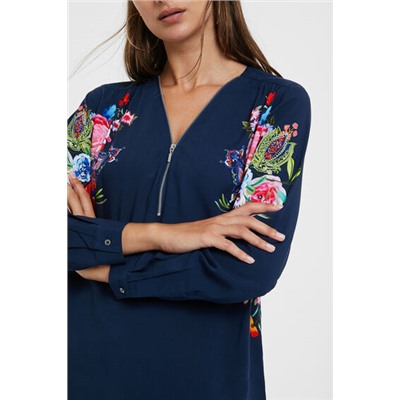 Blusa cremallera floral