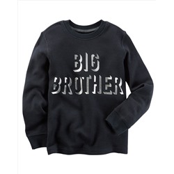 Long-Sleeve Foil-Printed Big Brother Graphic Tee