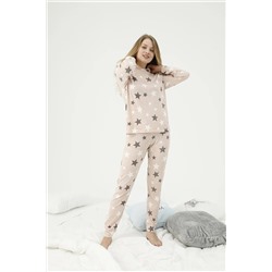 Siyah İnci Kapişonlu Alt-üst Polar Pijama Takım 22278256