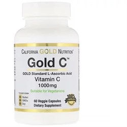 California Gold Nutrition, Gold C, Витамин C, 1000 мг, 60 вегетарианских капсул
