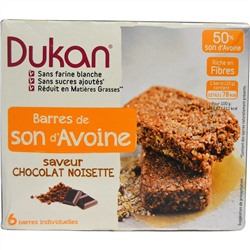 Dukan Diet, Батончики из овсяных отрубей, Вкус шоколада и фундука, 5 батончиков по 0,88 унции (25 г)