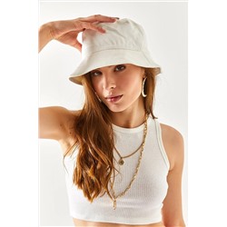 Olalook Kadın Beyaz Bucket Şapka ŞPK-00000001
