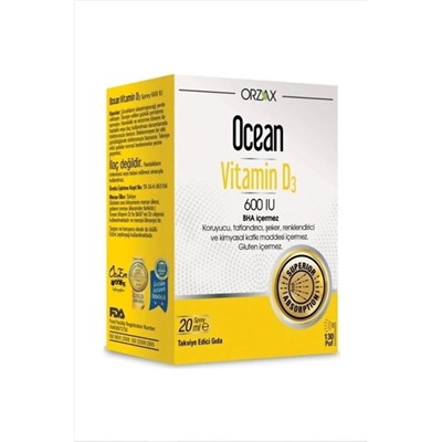 Ocean Vitamin D3 600 Iu Sprey 20ml !OCE0000764