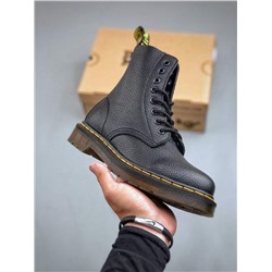 Dr. Martens Martin 1460 классической серии с 8 отверстиями из мягкой матовой кожи личи черного цвета для мужчин и женщин