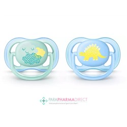 Avent Sucettes Ultra Air 0-6 mois Nuage & Dinosaure x2