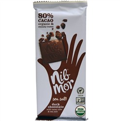 Nibmor, Органический темный шоколад, с крошкой какао и морской солью, 2,2 унции (62 г)
