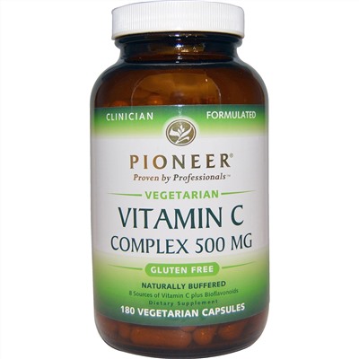 Pioneer Nutritional Formulas, Комплекс витаминов группы C, 500 мг, 180 растительных таблеток