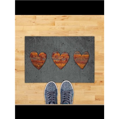 GMD Living  Fußmatte HAMBURG "drei Herzen" in Farbe grau