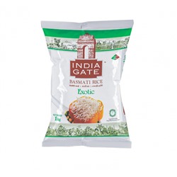 INDIA GATE Еxotic indian basmati white rice Индийский белый рис Басмати экзотик 1кг