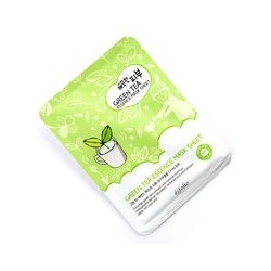 Успокаивающая, очищающая и увлажняющая кожу тканевая маска с зеленым чаем от Esfolio 25 мл / Esfolio green tea essence sheet mask 25 ml