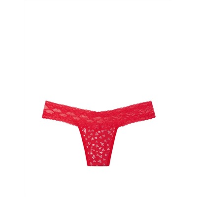 STRETCH COTTON Lace-waist Thong Panty