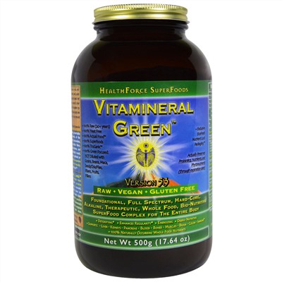 HealthForce Nutritionals, Vitamineral Green, версия 5.3, 17,64 унции (500 г)