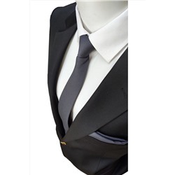 Elegante Cravatte Antrasit Gri Renginde Armürlü Dokuma Kravat KD012