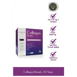 VOOP Collagen Beauty Tip 1 ve Tip 3 5500 mg Nar Aromalı Hyaluronic Asit+Q10+Biotin+Çinko 30 Saşe 7 gr 118