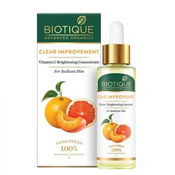 BIOTIQUE Advanced Organics Clear Improvement Vitamin C Brightening Concentrate Концентрированное масло для лица с витамином С 30мл