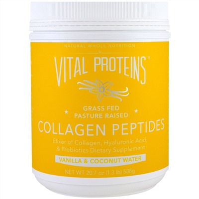 Vital Proteins, Пептиды коллагена, Ваниль & кокосовая вода, 20.7 унции (588 г)