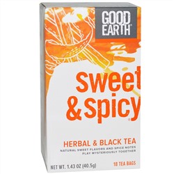 Good Earth Teas, Травяной и черный чай, сладкий и пряный, 18 пакетиков, 1,43 унции (40,5 г)