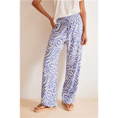 Pantalones estampado cebra azul