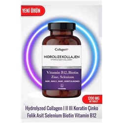 Collagen For You Hidrolize Kolajen Type 1-2-3 Keratin-çinko -folik Asit-selenium-biotin- Vitamin B12 1200mg.90 Tb. AlaCol1