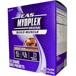 EAS, Myoplex, Original Shake Mix, шоколадный крем, 20 пакетиков, 2,7 унции (78 г) каждый
