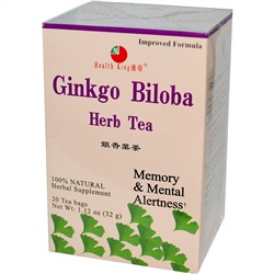 Health King, Травяной чай с экстрактом листьев гинкго билоба, 20 пакетиков, 32 г (1,12 унции)