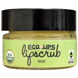 Eco Lips Inc., Органический, скраб для губ, Мята, .5 унций (14.2 г)