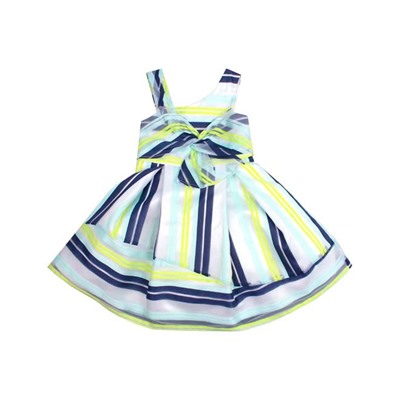 love this product Blue & Yellow Stripe Tie-Front A-Line Dress - Toddler & Girls