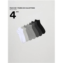 PACK OF 7 PAIRS OF BASIC ANKLE SOCKS