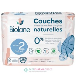 Biolane Couches Naturelles - Taille 2 - 3-6 kg - 28 couches