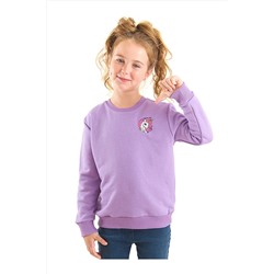 Denokids Unicorn Lila Kız Çocuk Kalın Pamuklu Sweatshirt CFF-22S1-023