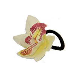 Резинка для волос «Орхидея» белая/ Orchid hairgrip white