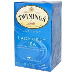 Twinings, Чай «Леди Грей», 20 чайных пакетиков, 1,41 унций (40 г)