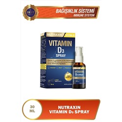 Nutraxin Vitamin D3 1.000 IU Sprey 30 ML - D3 Vitamini Sprey 1000 IU 8680512633167