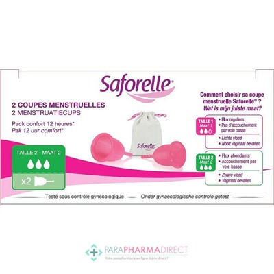 Saforelle 2 Coupes Menstruelles T2 + Pochon