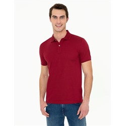 Bordo Slim Fit Polo Yaka Merserize Tişört