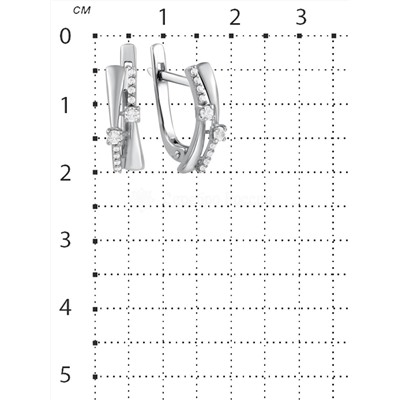 Серьги из серебра с фианитами родированные 925 пробы С-3310-Р
