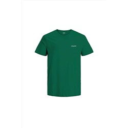 Jack & Jones Jack&Jones Sıfır Yaka Basic Yeşil Erkek %100 Pamuk T-Shirt 12238844