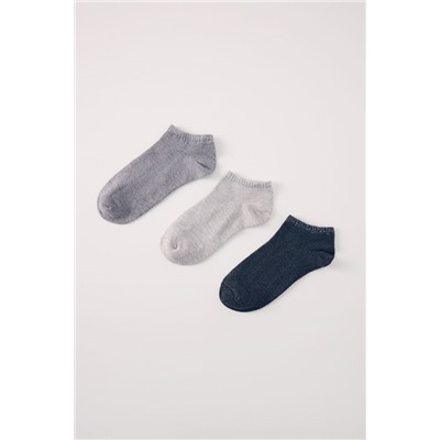 Pack 3 calcetines cortos grises lurex