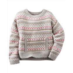 Drop-Shoulder Fair Isle Sweater