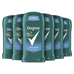 Degree Men Antiperspirant Deodorant 48-Hour Odor Protection Cool Rush Mens Deodorant Stick 2.7 oz (Pack of 6)