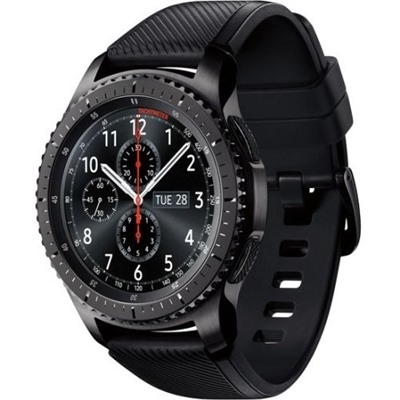 Samsung - Gear S3 Frontier Smartwatch 46mm - AT&T 4G LTE Dark Grey SM-R765A (Certified Refurbished) (Large)